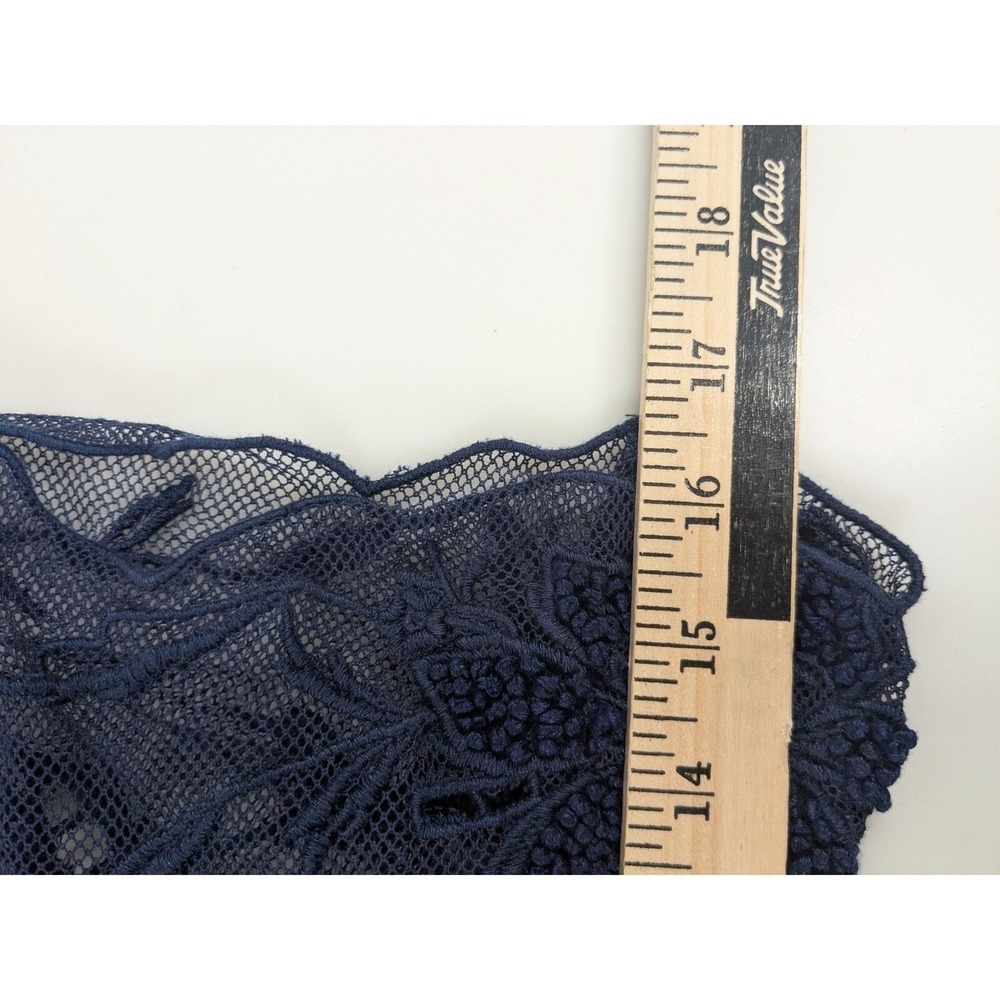 Vanessa Virginia Anthropologie Womens Floral Sheer Lace Crop Top S Blue Romantic - Picture 9 of 11